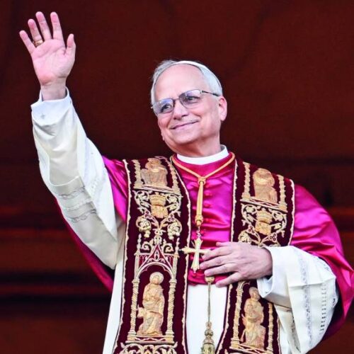 Papst Leo XIV. Kunst Postkarte "Der Friede sei mit euch!"
